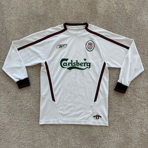 LIVERPOOL 2003/2005 AWAY JERSEY LONG SLEEVE REEBOK MEN SZ SMALL